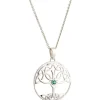 Tree Of Life Green Crystal Sterling Silver Pendant<Galway Crystal Best