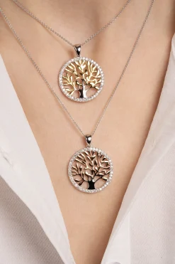 Tree of Life Pendant Silver & Gold<Galway Crystal Sale