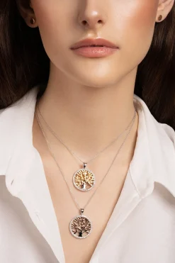 Tree of Life Pendant Silver & Rose Gold<Galway Crystal Best