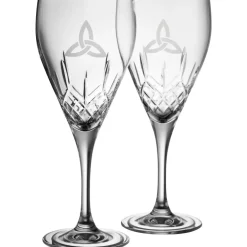 Trinity Knot Red Glass Pair<Galway Crystal New
