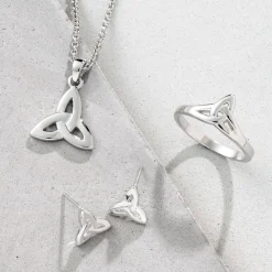 Trinity Knot Sterling Silver Earrings<Galway Crystal Discount