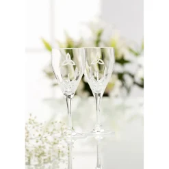 Trinity Knot White Wine Glass Pair<Galway Crystal New