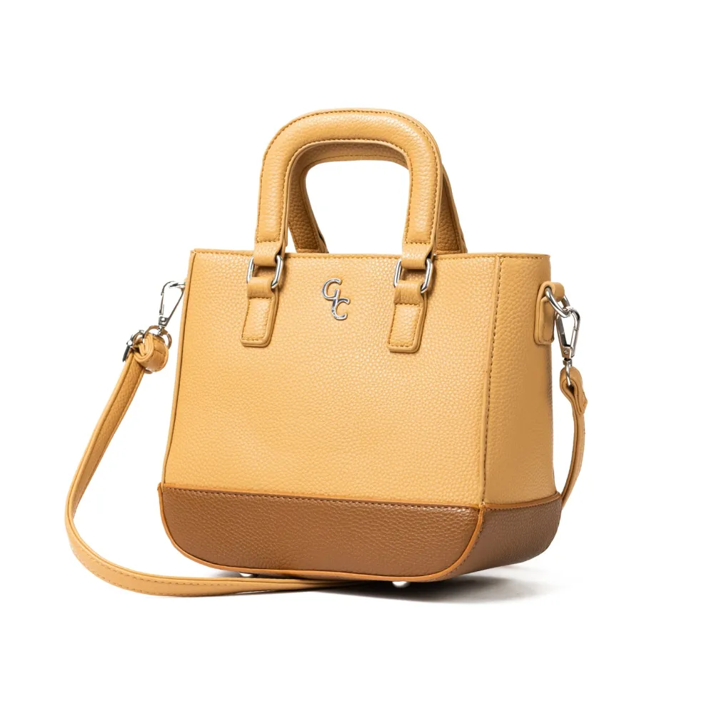 Two Tone Shoulder Bag - Tan & Brown<Galway Crystal