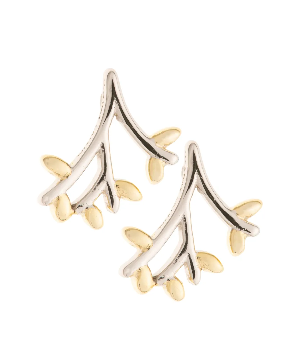 Wildwood Sterling Silver & Gold Earrings<Galway Crystal Sale
