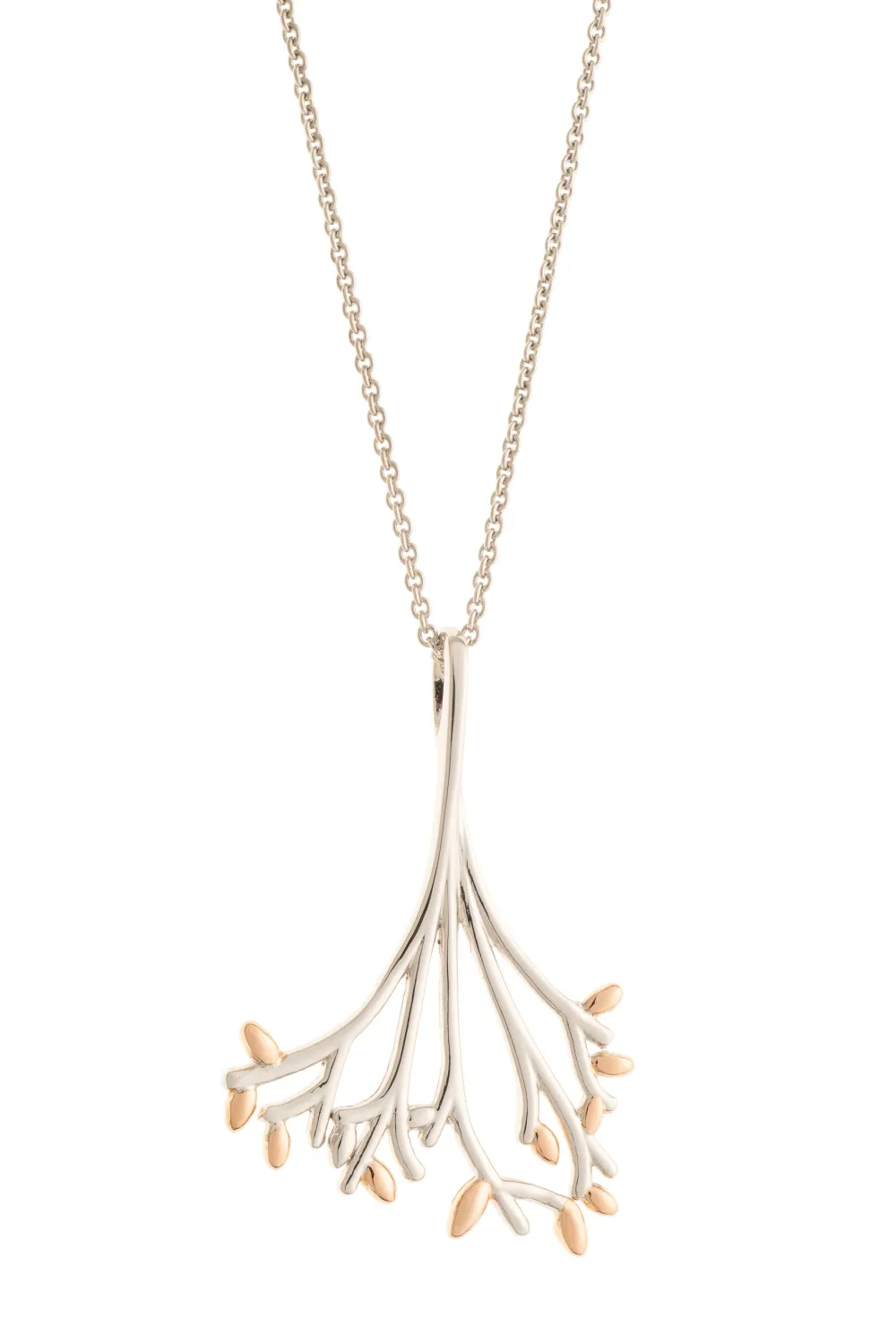 Wildwood Sterling Silver & Rose Gold Pendant<Galway Crystal New