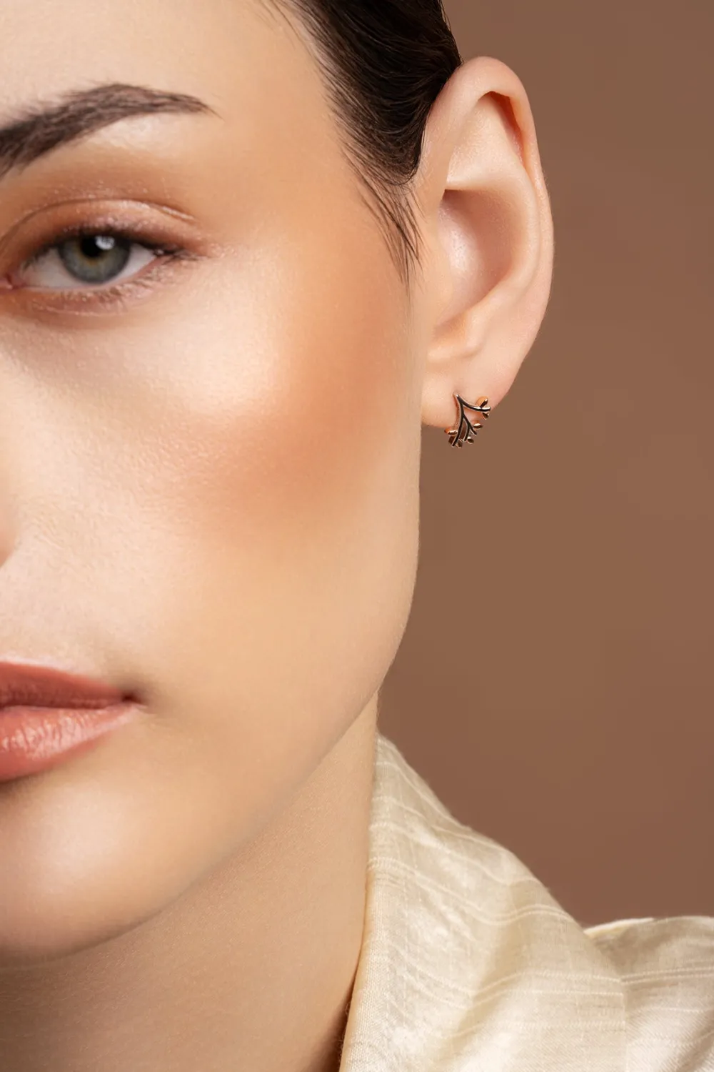 Wildwood Sterling Silver & Rose Gold Earrings<Galway Crystal