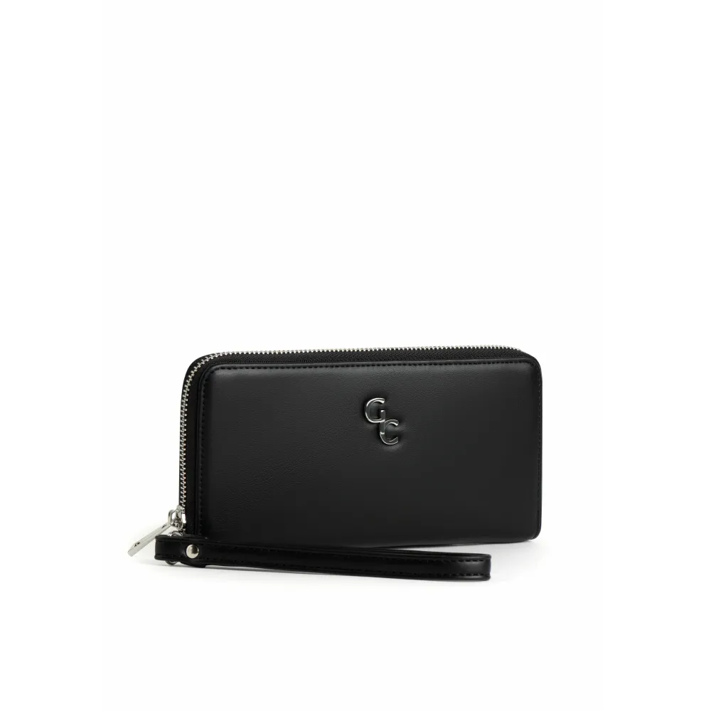 Women's Leather Wallet in Black<Galway Crystal New