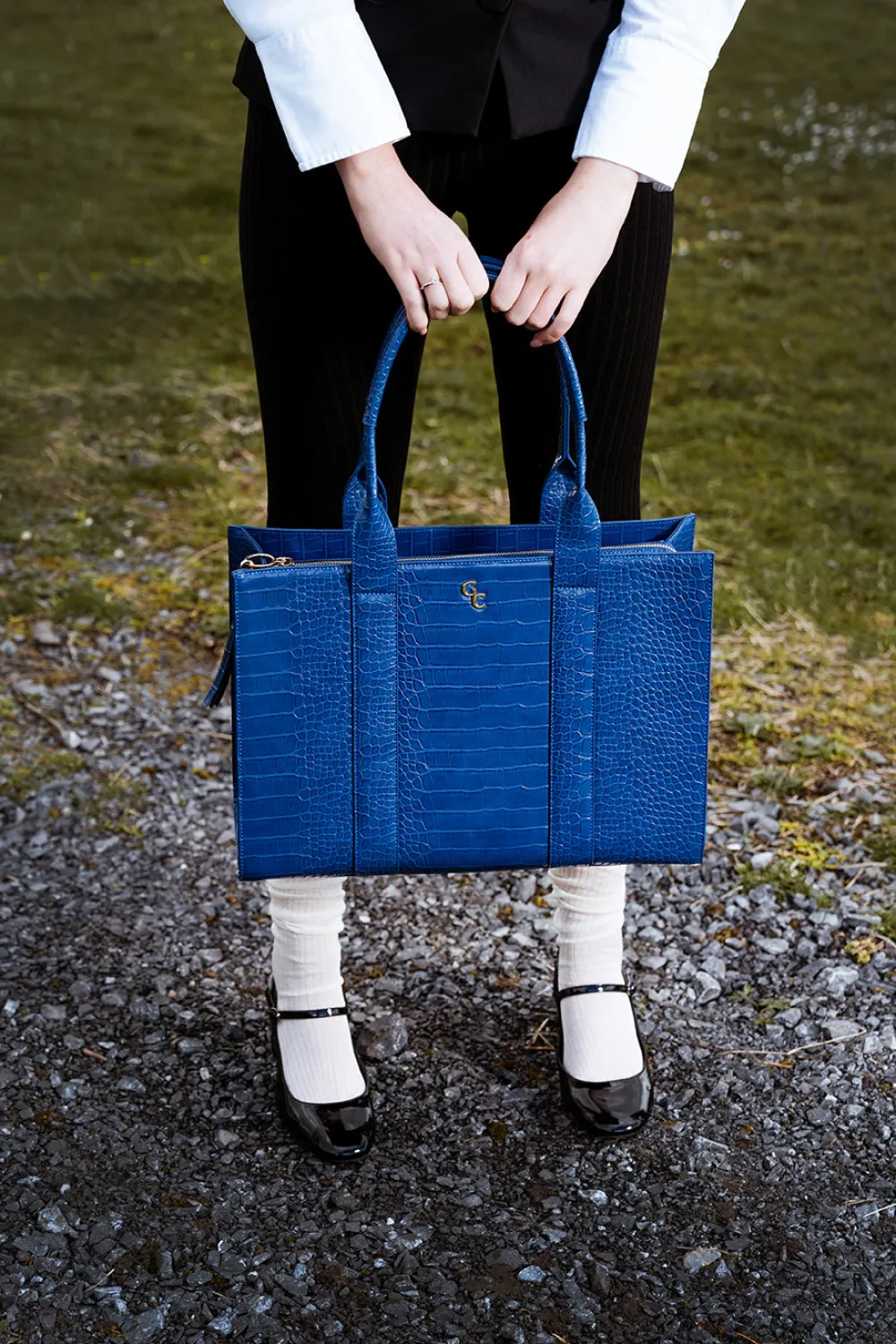 XL Tote Atlantic Blue Croc Detail<Galway Crystal Discount