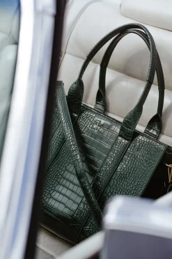 XL Tote Forest Green Croc Detail<Galway Crystal Best