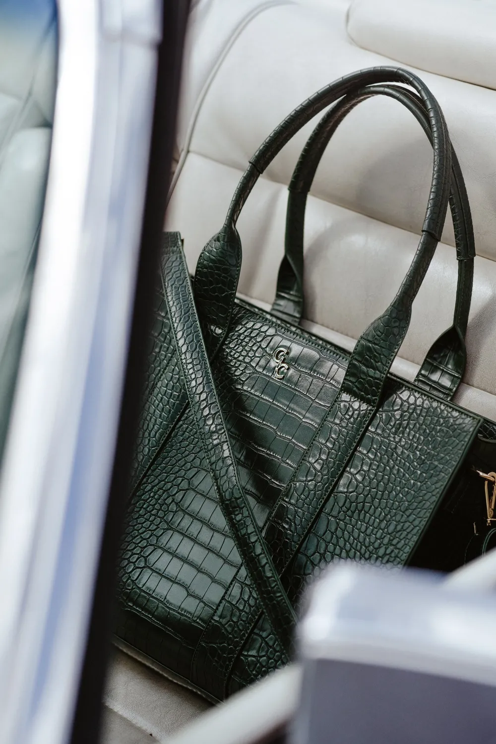 XL Tote Forest Green Croc Detail<Galway Crystal Best
