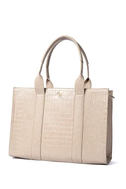 XL Tote Light Taupe Croc Detail<Galway Crystal