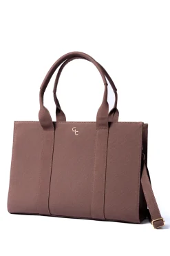 XL Tote Mauve Taupe Canvas<Galway Crystal Outlet
