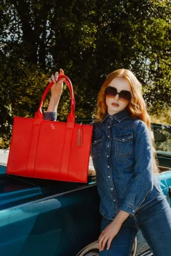 XL Tote Vermilion<Galway Crystal Sale